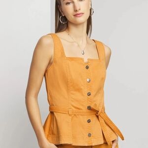 White House Black Market Mustard Sleeveless Top